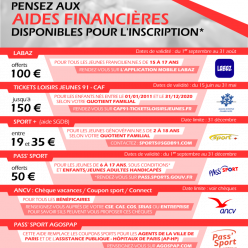 Inscription & Aides financières - Saison 2026-2027